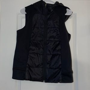 North face, vest, black, hood